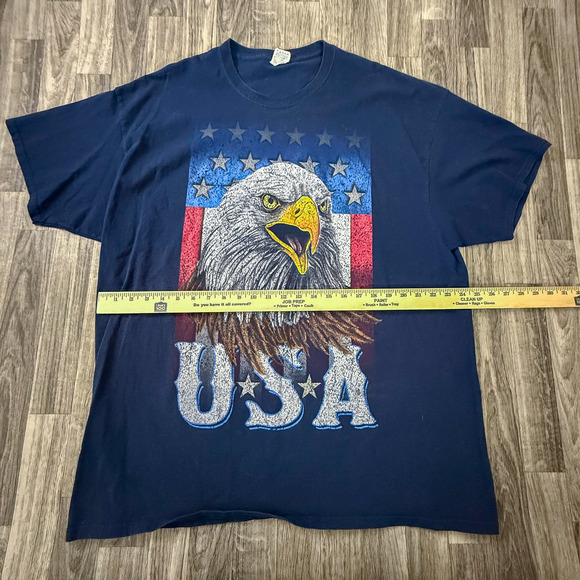 Fruit of the Loom USA Eagle T-Shirt 3XL Navy HD Cotton Patriotic Graphic - Picture 5 of 5
